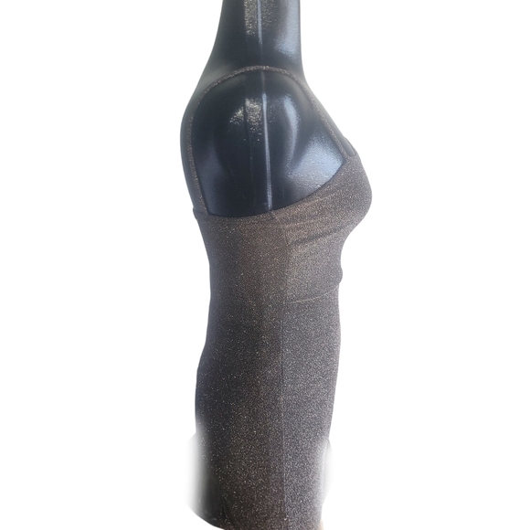 Eclipse Gold/black Shimmery Spaghetti Strap Mini Dress Sz.XS - Picture 4 of 6